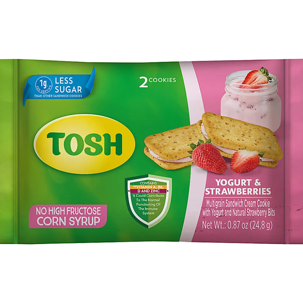 Tosh Cookies, Yogurt & Strawberries, Pack Of 2 Cookies