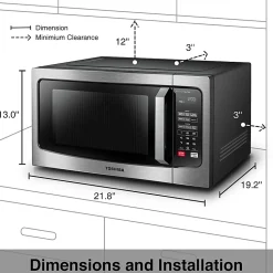 Toshiba 1.6 Cu Ft Microwave With Inverter Technology, Stainless Steel