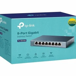 TP-Link 8-Port Gigabit Desktop Switch - 8 Ports - Gigabit Ethernet - 10/100/1000Base-T - 2 Layer Supported - TLSG608