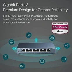 TP-Link® 8-Port Gigabit Ethernet Desktop Switch, TL-SG108