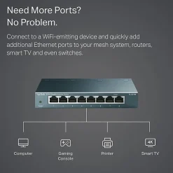 TP-Link® 8-Port Gigabit Ethernet Desktop Switch, TL-SG108