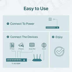 TP-LINK TL-SG1008P - 8 Port Gigabit PoE Switch - 4 PoE+ Ports @64W - Desktop - Plug & Play - Sturdy Metal w/ Shielded Ports - TLSG1008P