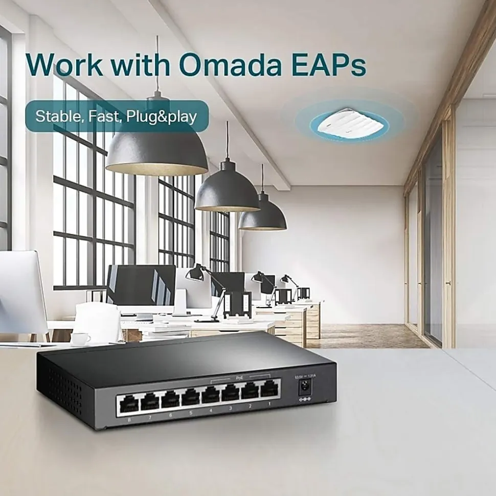 TP-LINK TL-SG1008P - 8 Port Gigabit PoE Switch - 4 PoE+ Ports @64W - Desktop - Plug & Play - Sturdy Metal w/ Shielded Ports - TLSG1008P