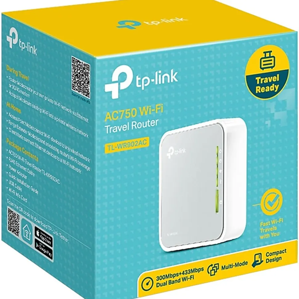 TP-LINK® TL-WR902AC AC750 Travel Size Wi-Fi Router