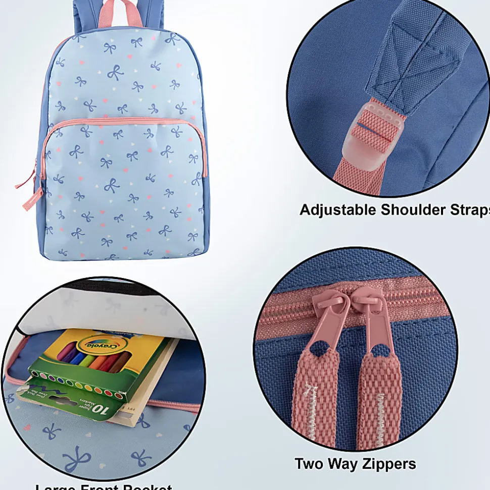 Trailmaker Backpacks With 20-Piece School Supply Kits, Assorted, Total Qty 24