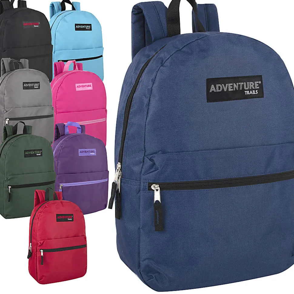 Trailmaker Classic Backpacks, Assorted Colors, Pack Of 24 Backpacks