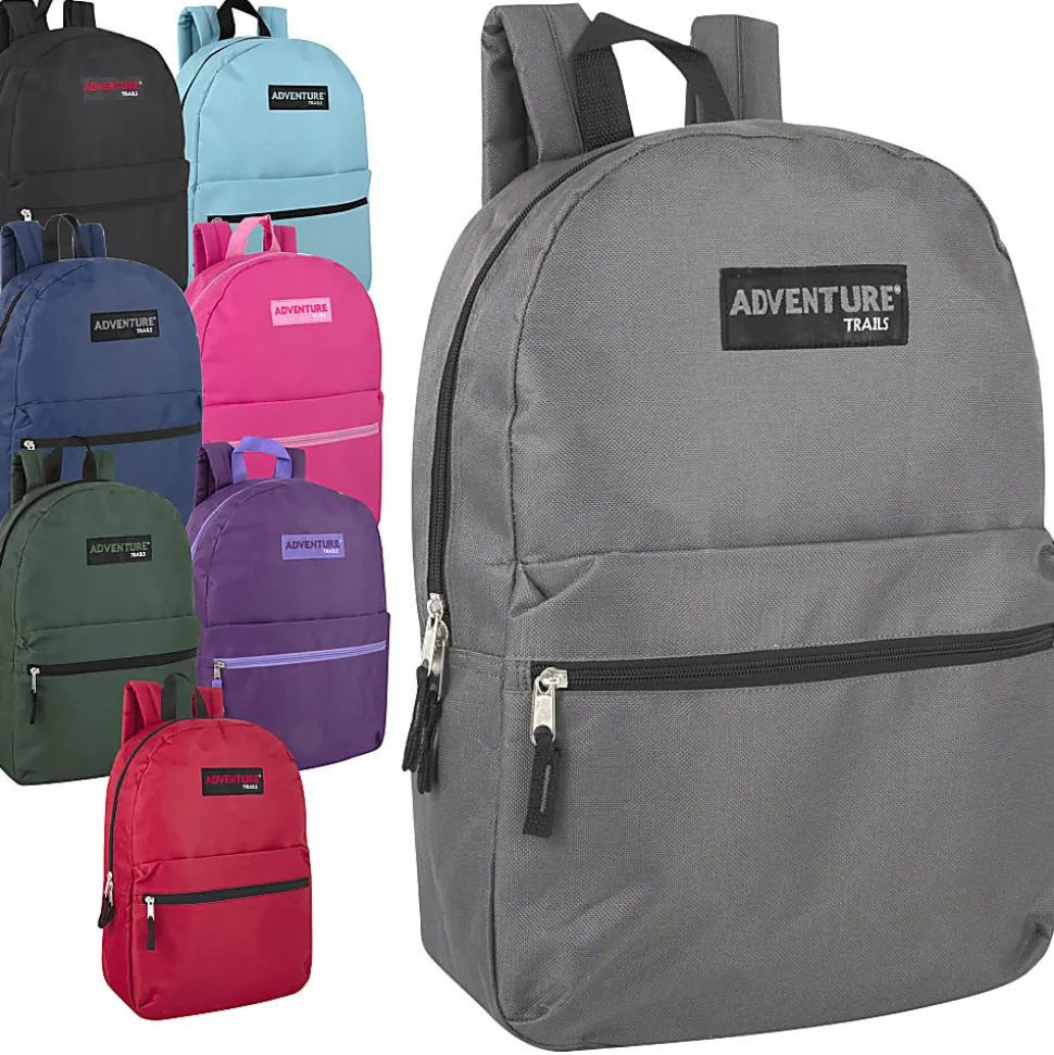 Trailmaker Classic Backpacks, Assorted Colors, Pack Of 24 Backpacks