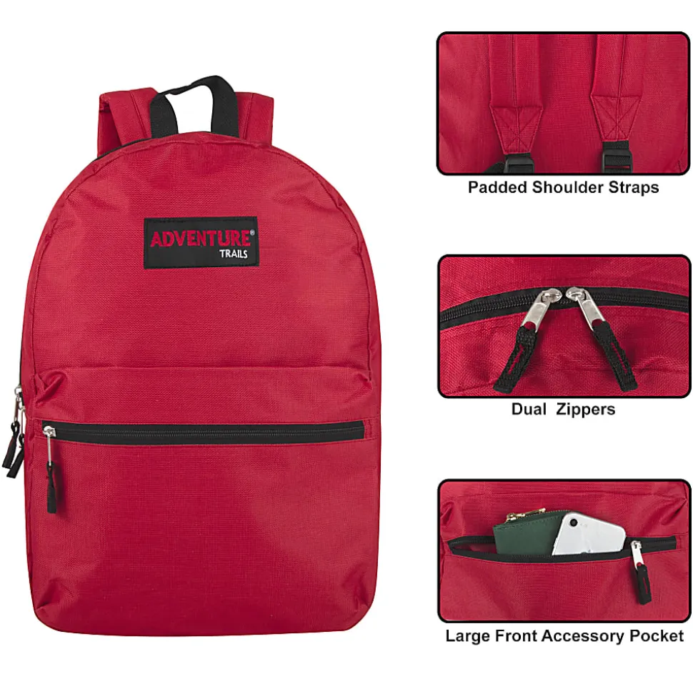 Trailmaker Classic Backpacks, Assorted Colors, Pack Of 24 Backpacks