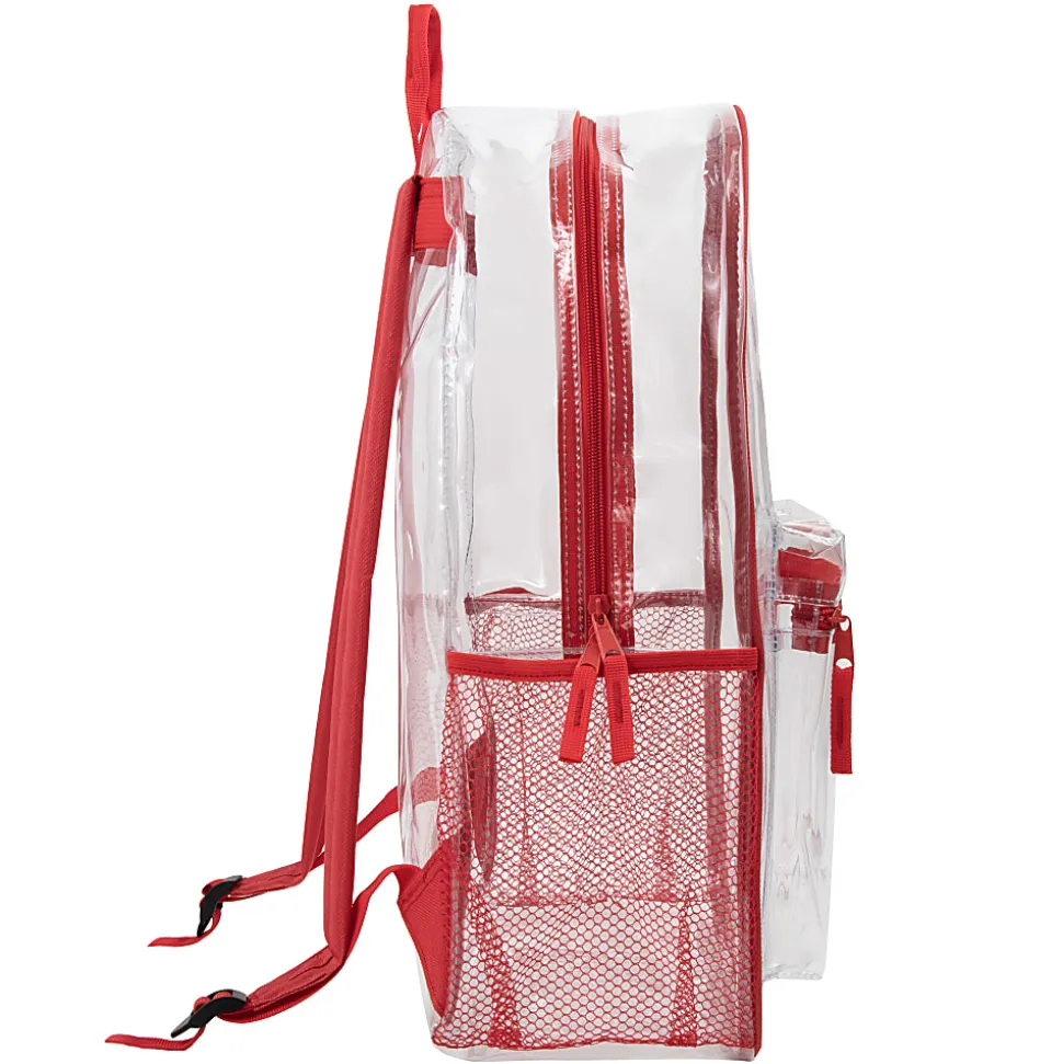 Trailmaker Classic Clear Backpacks, Assorted Trim, Case Of 24 Backpacks