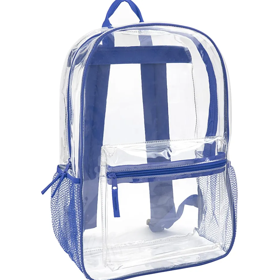 Trailmaker Classic Clear Backpacks, Assorted Trim, Case Of 24 Backpacks
