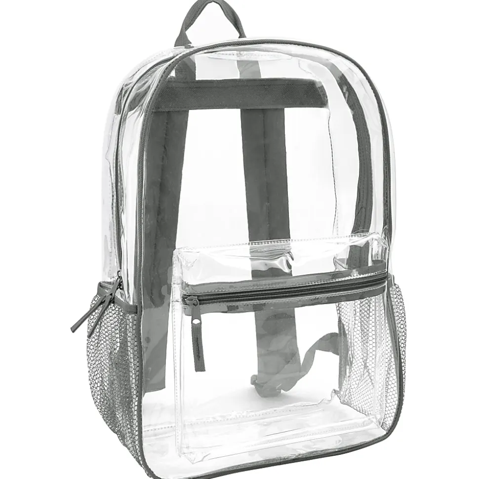 Trailmaker Classic Clear Backpacks, Assorted Trim, Case Of 24 Backpacks