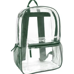 Trailmaker Classic Clear Backpacks, Assorted Trim, Case Of 24 Backpacks