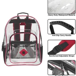 Trailmaker Clear Backpack, Red
