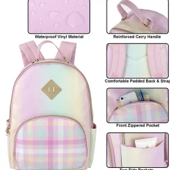 Trailmaker Emma & Chloe Vegan Leather Backpack, Pink/Plaid