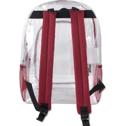 Trailmaker Heavy-Duty Clear Backpack, Red Trim