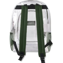 Trailmaker Heavy-Duty Clear Backpack, Green Trim