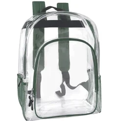 Trailmaker Heavy-Duty Clear Backpack, Green Trim