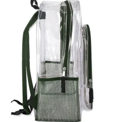 Trailmaker Heavy-Duty Clear Backpack, Green Trim