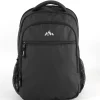 Trailmaker Heavy-Duty Nailhead Soft Touch Backpacks With 17" Laptop Sleeves, Black, Total Qty 24