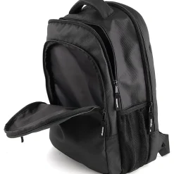 Trailmaker Heavy-Duty Nailhead Soft Touch Backpacks With 17" Laptop Sleeves, Black, Total Qty 24