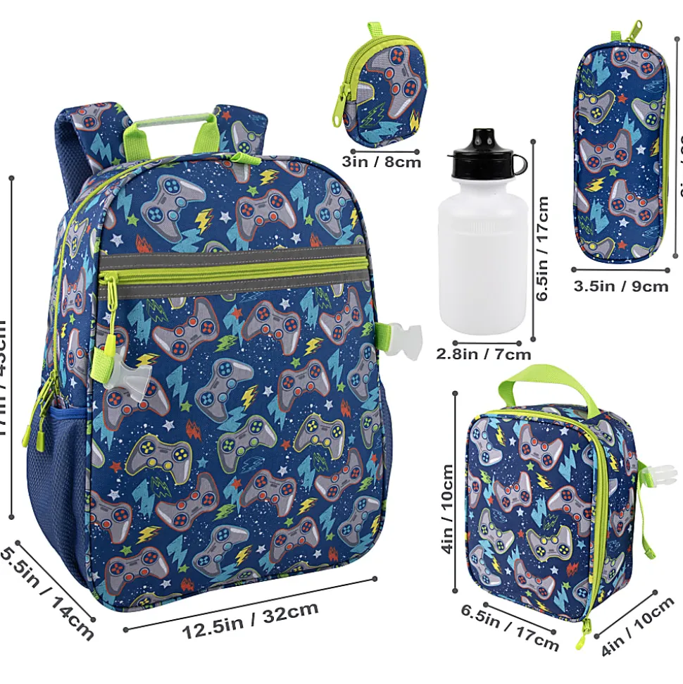 Trailmaker 6-in-1 Backpack Set, Blue Gamer, Total Qty 1