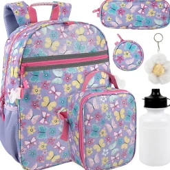 Trailmaker 6-in-1 Backpack Set, Purple Butterfly, Total Qty 1