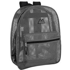 Trailmaker Mesh Backpacks, Assorted Colors (Black, Gray, Green), Pack Of 24 Backpacks