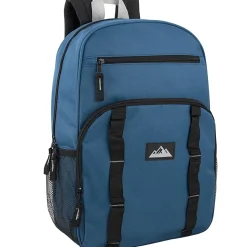 Trailmaker Mesh Side Pocket Backpacks, Black/Blue/Gray/Green, Total Qty 24