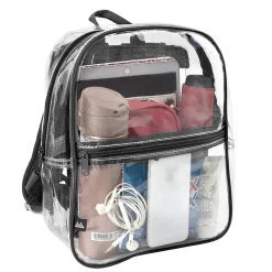 Trailmaker Mini Stadium Approved Backpack, 12”H x 10”W x 4”D, Clear/Black