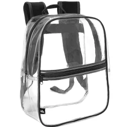 Trailmaker Mini Stadium Approved Backpack, 12”H x 10”W x 4”D, Clear/Black