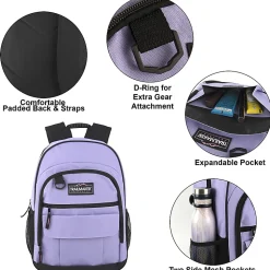 Trailmaker Multi-Pocket Backpacks, Pink/Purple/Green, Total Qty 24