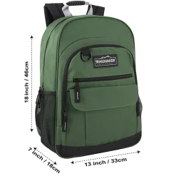 Trailmaker Multi-Pocket Backpacks, Black/Blue/Green, Total Qty 24