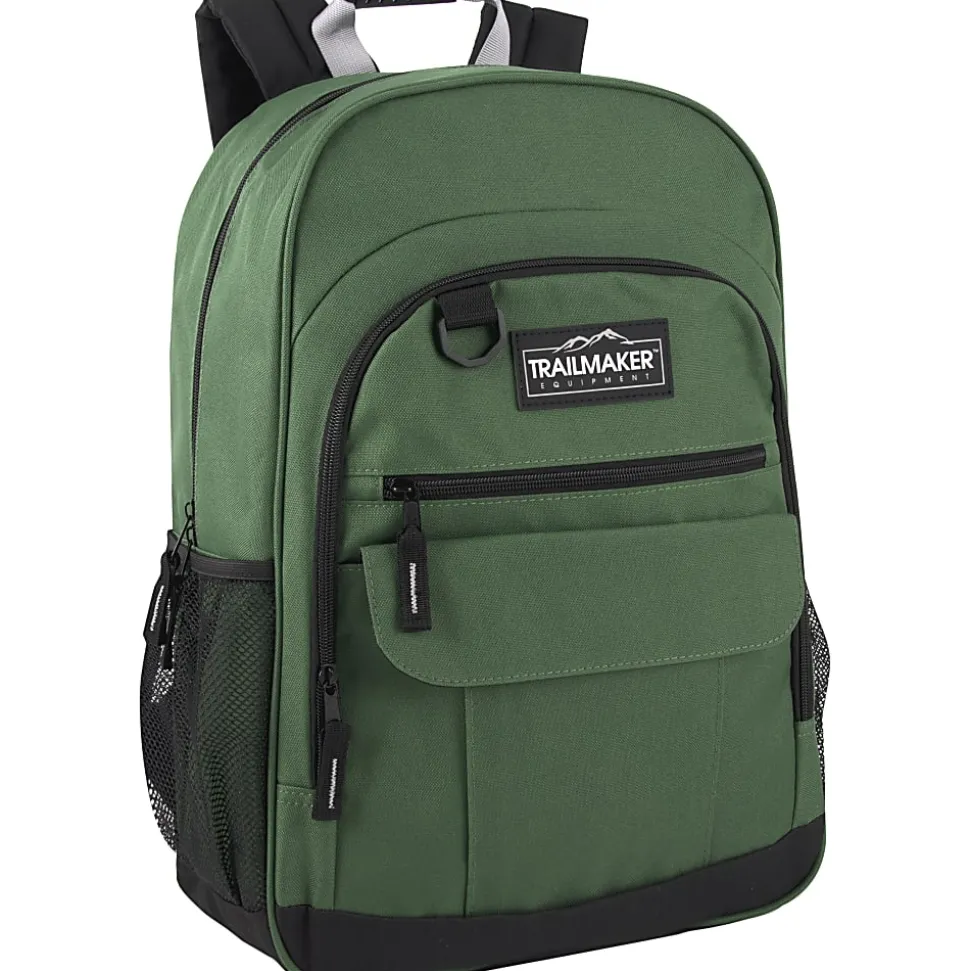 Trailmaker Multi-Pocket Backpacks, Black/Blue/Green, Total Qty 24