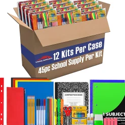Trailmaker 45-Piece School Supply Kits, Pack Of 12 Kits