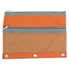 Trailmaker 3-Ring Binder Pencil Cases With Mesh Pockets, 7" x 9-13/16", Assorted Colors, Pack Of 100 Cases