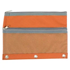 Trailmaker 3-Ring Binder Pencil Cases With Mesh Pockets, 7" x 9-13/16", Assorted Colors, Pack Of 100 Cases