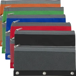 Trailmaker 3-Ring Binder Pencil Cases With Mesh Pockets, 7
