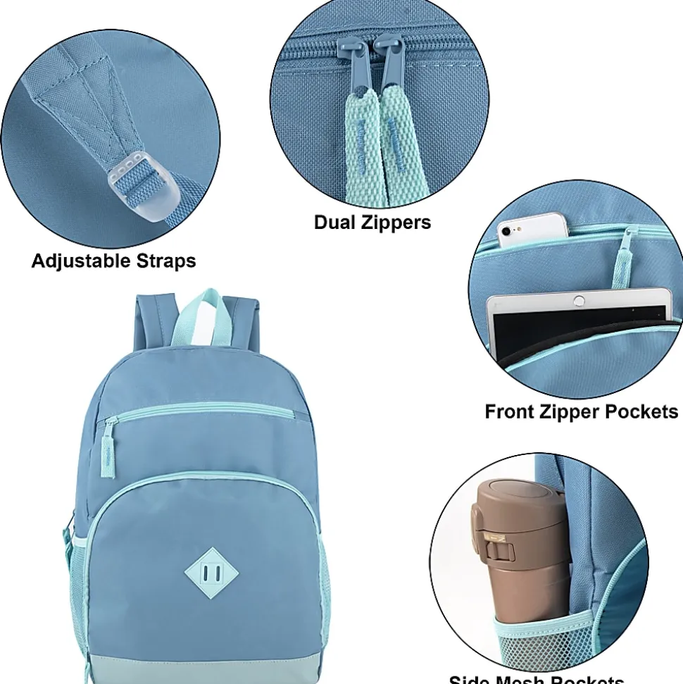 Trailmaker 2-Tone Backpacks, Assorted Colors, Girl, Case Of 24 Backpacks