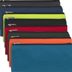 Trailmaker Ziptop Pencil Cases, 4-1/2”H x 1-“W x 1/2”D, Assorted Colors, Pack Of 100 Cases