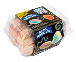 Transform sidewalks with Crayola Tie-Dye Chalk Eggs! Choose from 6 washable color combos and create eye-popping art outdoors.