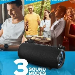 Treblab HD-Max Portable Bluetooth Speaker System - 50 W RMS - Black - 30 Hz to 16 kHz - TrueWireless Stereo - Battery Rechargeable