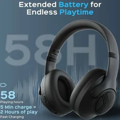 TREBLAB Z2|Over Ear Workout Headphones with Microphone|Bluetooth 5.0, ANC|Wireless Headphones - Z2