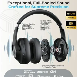 TREBLAB Z2 |Over Ear Workout Headphones with Microphone |Bluetooth 5.0, ANC|Wireless Headphones  - Z2B