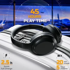 Treblab Z7 PRO, Hybrid Active Noise Canceling Headphones with Mic, 45H Playtime, Z7PRO
