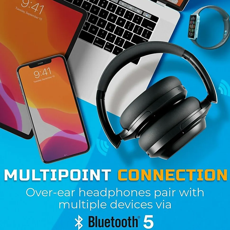Treblab Z7 PRO, Hybrid Active Noise Canceling Headphones with Mic, 45H Playtime, Z7PRO