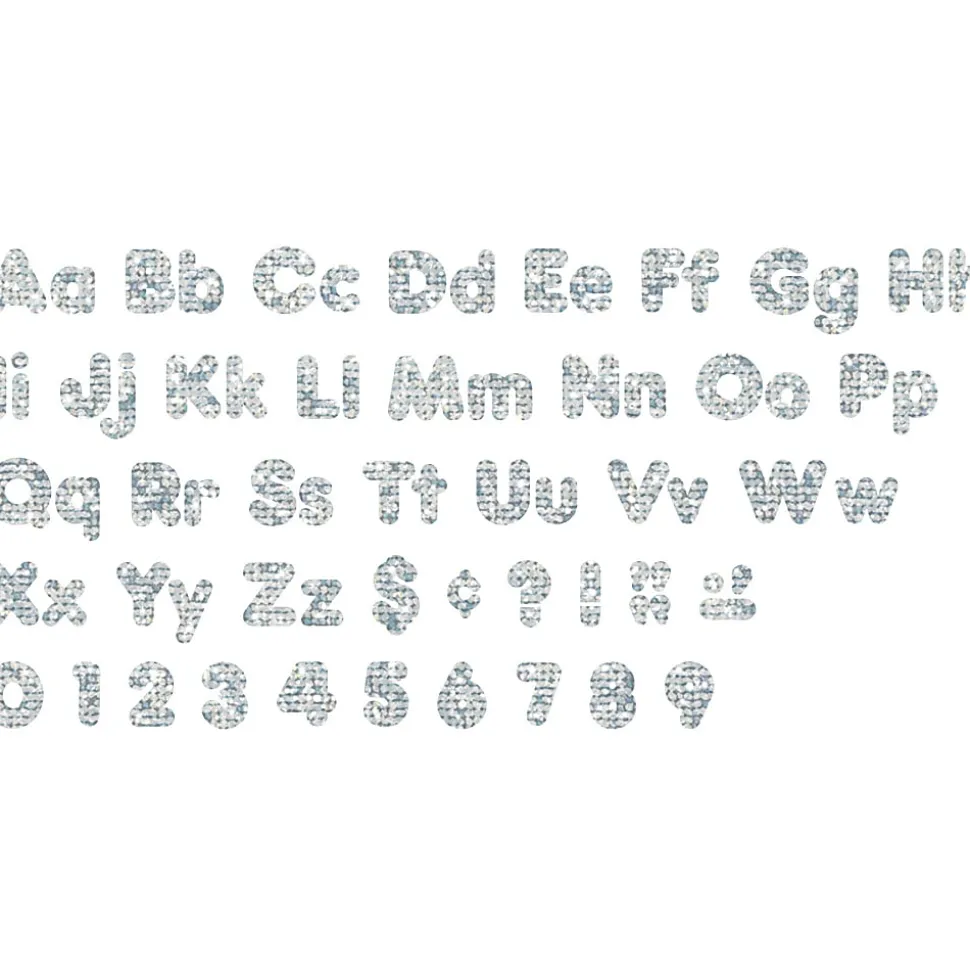 Trend Casual Combo Ready Letters, 4", Silver Sparkle, 182 Letters Per Pack, Set Of 3 Packs