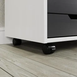 Trendfurn Omnia 1-Door Roll Cart, 6 Drawers, 25-3/4” x 31-1/3”, White/Gray