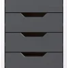 Trendfurn Omnia Narrow Roll Cart, 6 Drawers, 25-3/4” x 13-2/5”, White/Gray