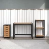 Trendfurn Torianna 3-Piece Office Set, Black/Honey