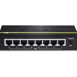 TRENDnet 8-Port Gigabit PoE+ Switch, TPE-TG80G, 8x Gigabit PoE+ Ports, 123W PoE Power Budget, 16 Gbps, Ethernet Splitter